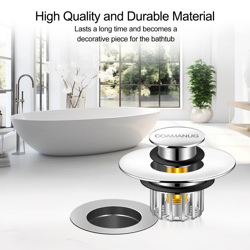 coamanug Bathtub Stopper | Shower Drain Hair Catcher  Pop-up Tub Stopper with Strainer | Bathroom Drain Plug | Drain Protector for 1-1/2 to 1-3/4"""" Bath Drain Hole - Image 5